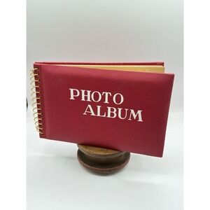 Vintage Mid Century Photograph Photo Album Book Red Japan 9.5" X 6"  8 Pages